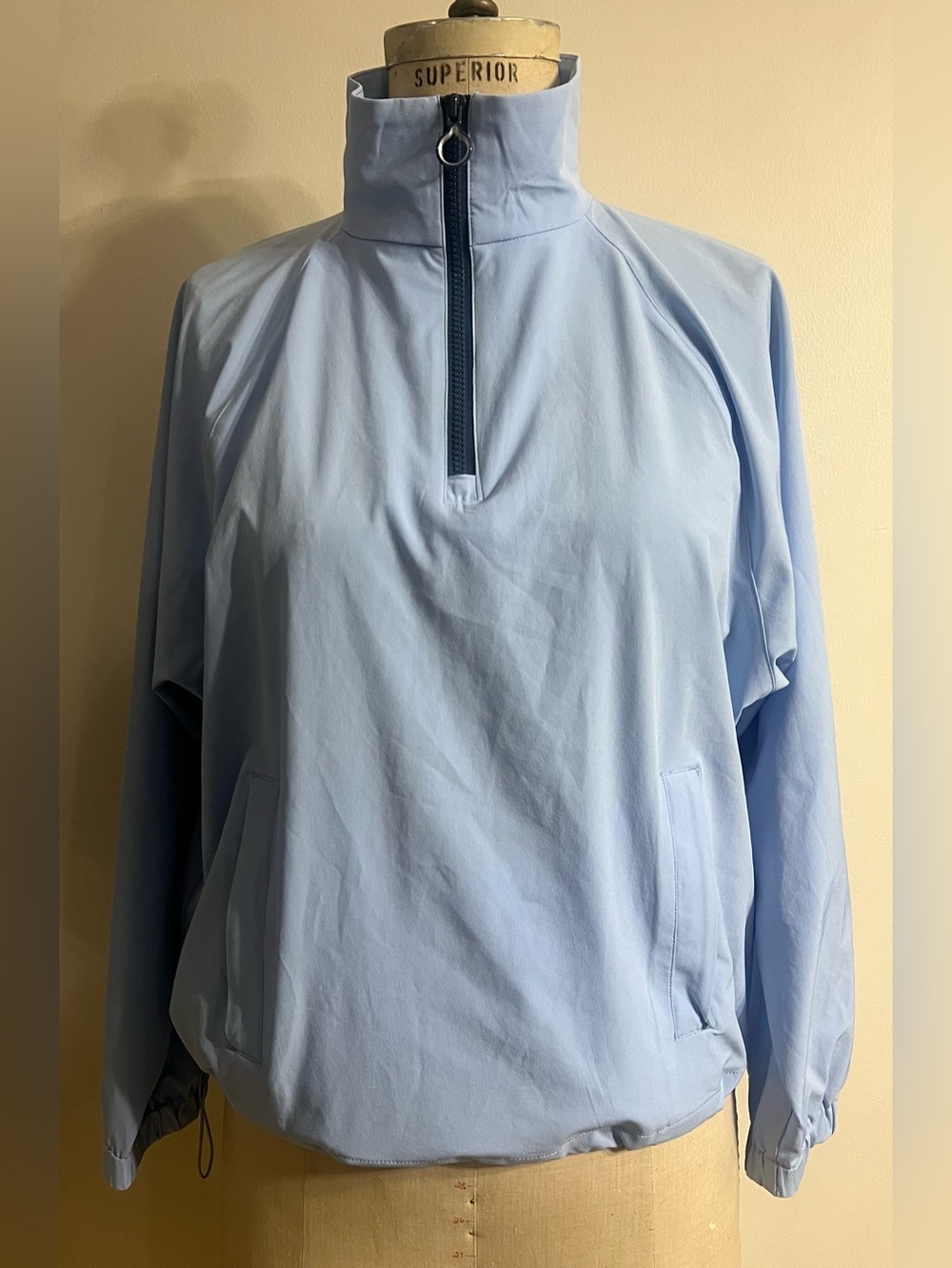 Chico’s Light Blue Half -Zip Mock Pullover Top Size 2